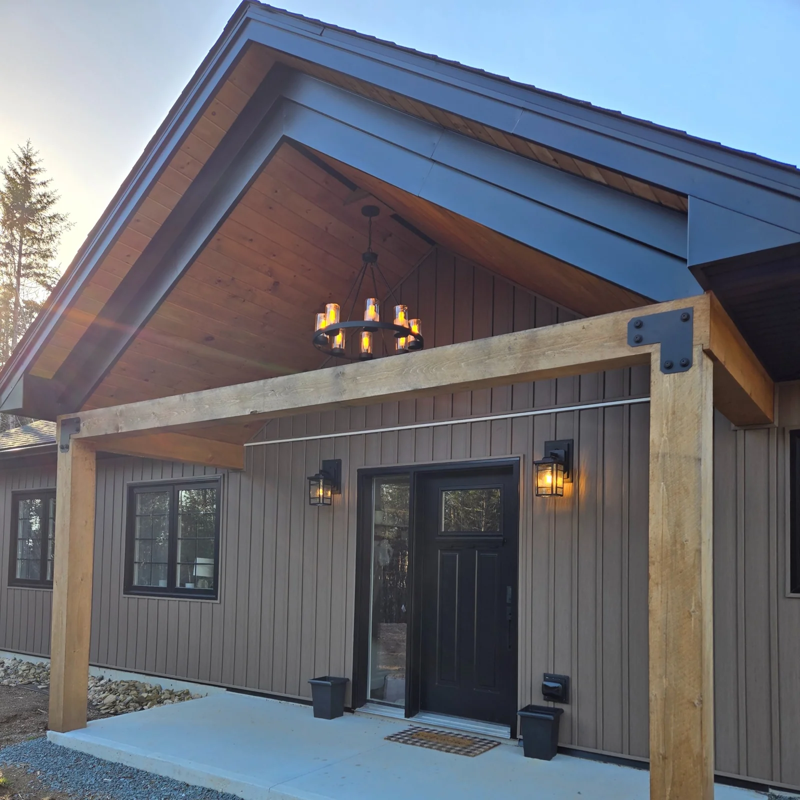 Finished timber entrance on a Priority One Renovations build
